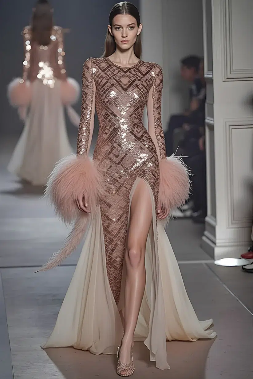 luxury lifestyle digital magazine l Auraelis CoutureDavilla Sequin Gown- Chic Hot Club- Shopping Luxury Fashion